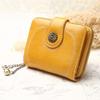 Wonder Pocket Solid Wallet Women Retro Color Shamrock Short Multi Charm Slots Clutch Purse KTY