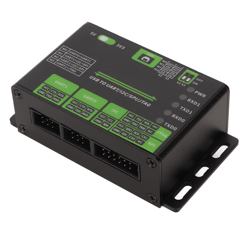 USB to UART I2C SPI JTAG Converter Supports Multiple Interfaces 3.3V 5V Aluminium Alloy Shell Industrial USB Converter