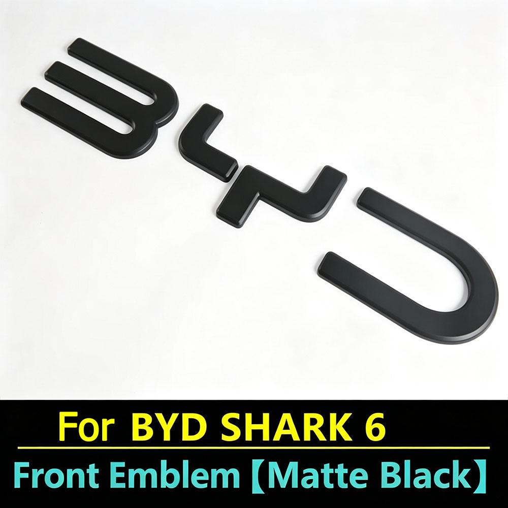 For BYD Shark 6 Pickup Right-Hand Drive Black Warrior Emblem Car Front Emblem Rear Badge Stickers Decoration Accessories