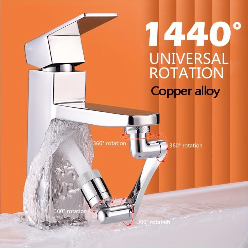 1 high-quality 1440 ° copper alloy universal rotary faucet nozzle - adjustable, water-saving, easy to install - suitable for extension faucets
