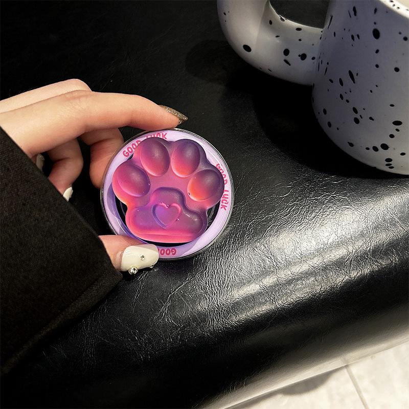 Cute Fun Blue Light Matte Cat Paw Magnetic Suction Small Cartoon Funny Mobile Phone Holder Korean Back Sticker Airbag