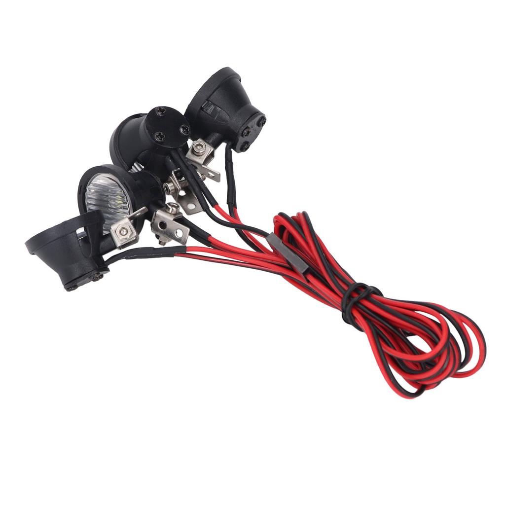 RC Car LED Light 4LED Headlights High Brightness Round Front Spotlights for 1 10 RC Crawler for Axial for SCX10 90046