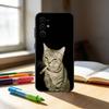 F-Funny C-Cute Cat Phone Case For Samsung S25,S24,S21,S22,S23,S30,Ultra,S20,Plus,Fe,Note,10,9,5G Black Cover