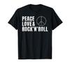 Peace Love And Rock'n'roll Rock And Roll Symbol Distressed T-shirt