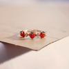 Elegant Strawberry Cubic Zirconia Jewelry Adjustable Finger Ring Sturdy Metal Gift For Best Friend Or Girlfriend