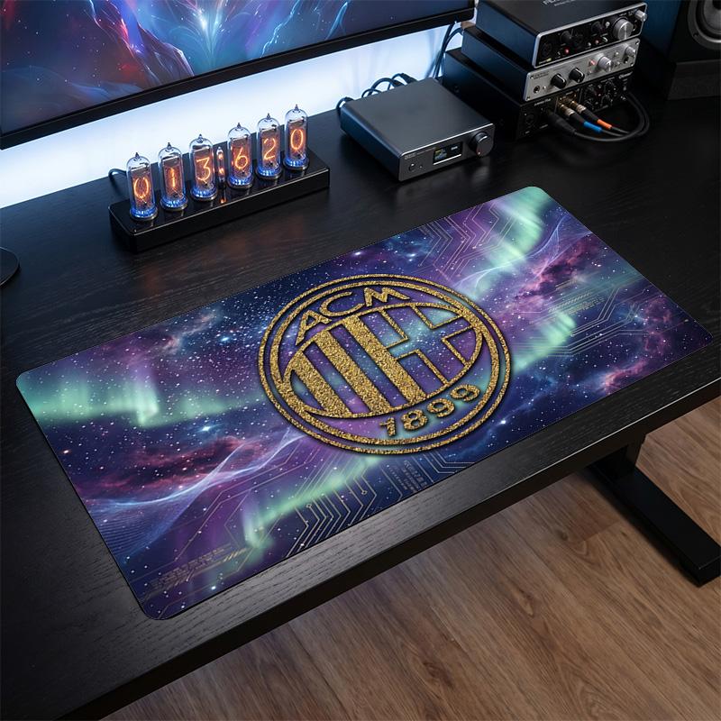 Tappetino per Mouse Grande Stampato AC Milan, Tappetino Morbido in Gomma Antiscivolo per Scrivania da Gioco per Ufficio Laptop Computer Decorazione