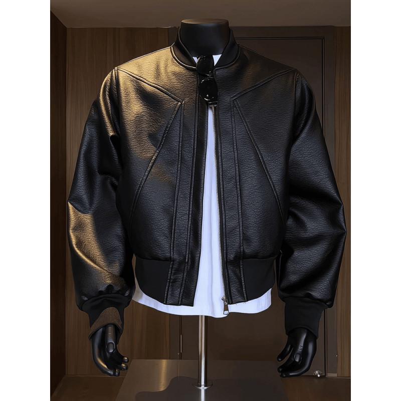 

2025 A/W Men s Retro Cracked Leather Motorcycle Jacket Coat 3XL