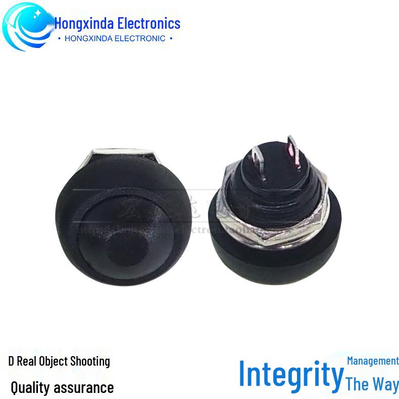 PBS-33B 12MM Small Waterproof Self-Reset Button Switch - Red, Black, Blue, Green, Yellow, White