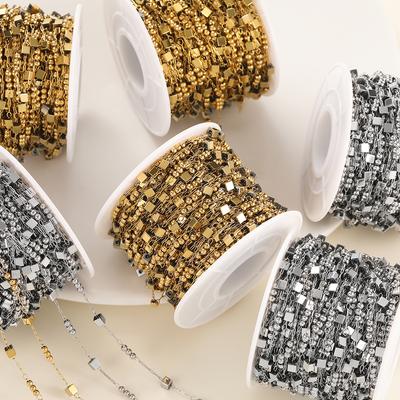 1 Metro/Confezione Catene Cubiche in Acciaio Inossidabile Per Gioielli Fai-da-Te Componenti per la Realizzazione Materiali di Fornitura per Artigianato