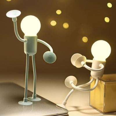 Night Light Creative Shape-Shifting Lighting Adjustable Arm Night Lamp Suction Cup Mini Decorative Lamp for Desk Decor