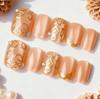 30-Piece Set: Gold-Plated Pearl Cat Eye Nail Tips - European & American Style