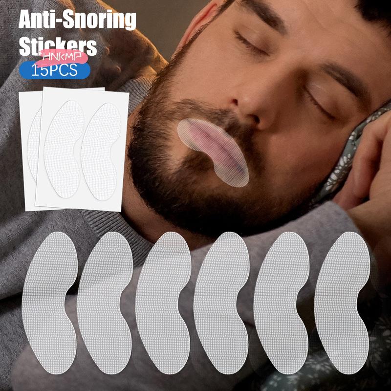 15Pcs Anti-Snoring Stickers Night Sleep Aid Lip Nose Breathing Improvement Adult & Children Mouth Correction Patch Tape