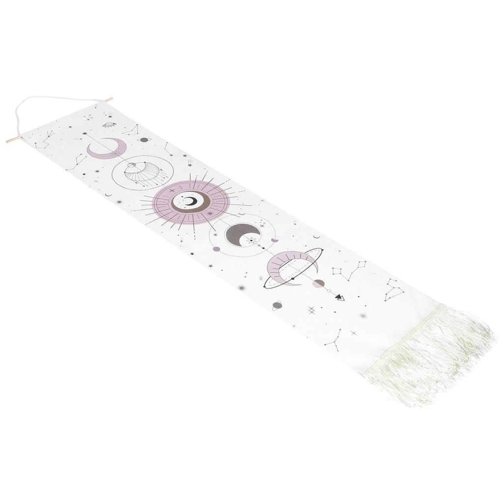 Moon Phase Cycle Tapestry Wall Hanging Art Decors Handcraft for Home Bedroom Ornament(White )