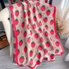 Korean Version Cute Strawberry Imitation Cashmere Scarf Women'S Long Travel Sunscreen Printed Fringed Medium Long Shawl