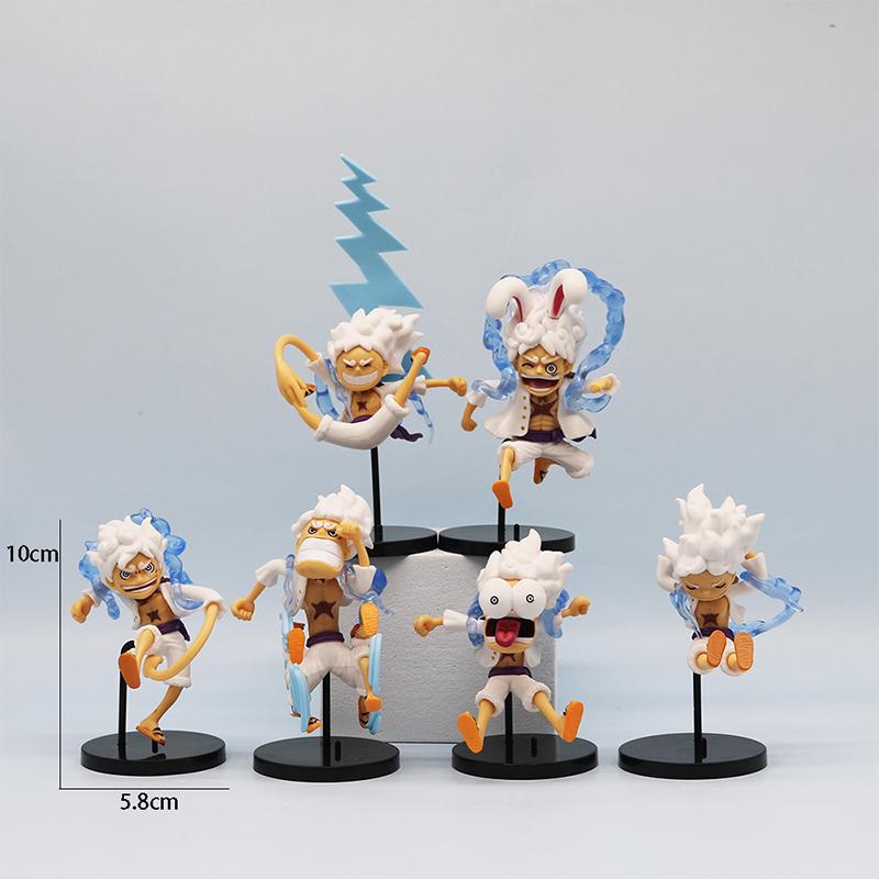 

11 см 5 шт./компл. Q-версия Impish Luffy Funny One Piece Gear 4 Luffy аниме-фигурки ПВХ модель игрушки настольное украшение для автомобиля