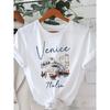 Summer Western Architectural Print Round Neck Regular T-Shirt, Casual Regular Printed Top