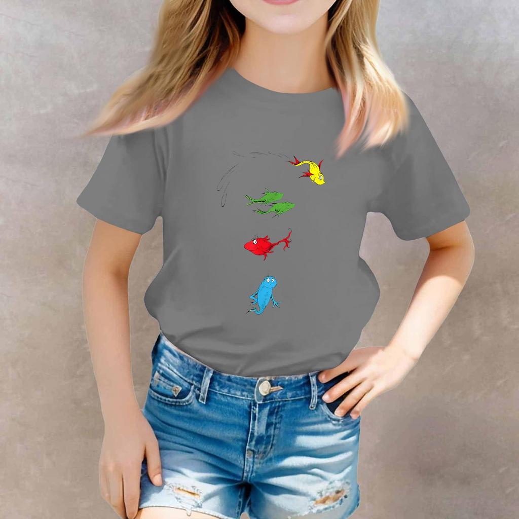 Toddler Boy And Girl T-Shirts Kids Top Girls Printed Short Sleeved T-shirt