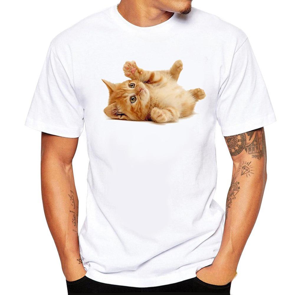 Personalized Printed T-shirt Short Sleeved Men's T-shirt Animal Print Straight Tube for Teenagers
