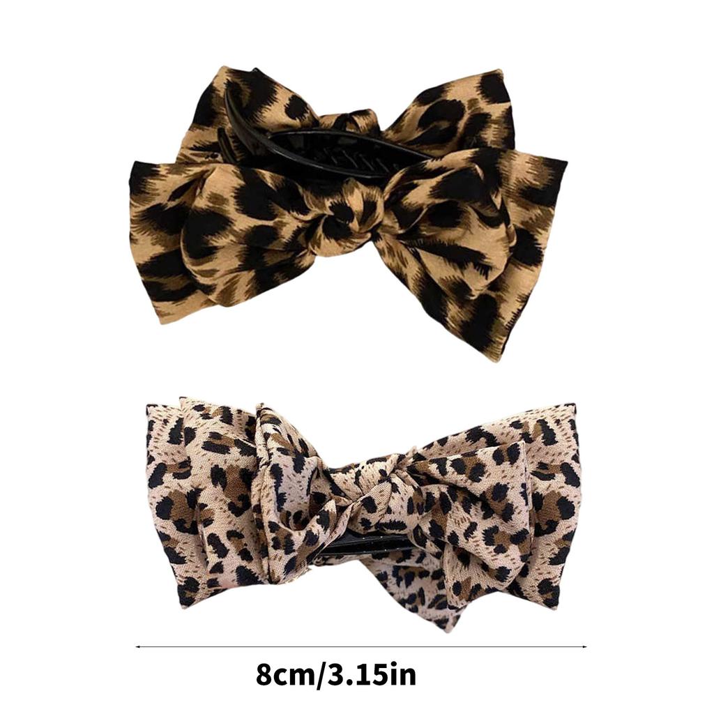Hair Claw Clip Girl Theme Hair Claw Clamp Leopard Print Bow Hair Holder Barrettes Strong Hold Hairpin for Girls