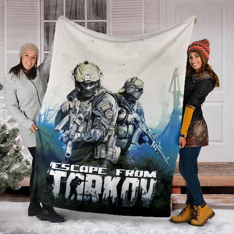 1PC Escape Tactical Camouflage Military Uniform Mask Perfect All Seasons Soft Comfortable Blanket Suitable Sofa Office Outdoor Travel Home Use