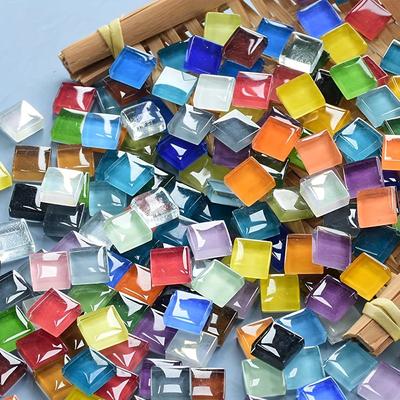 50/100/200 Stück Glasmosaik in zufälliger Farbe, DIY-Dekoration, Kunstbereich, Malmaterialien, Mosaikglasplatte im modernen Kunststil, ohne selbstklebende Rückseite