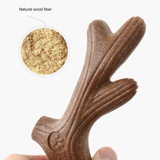 Pet Teething Toy Smooth Teeth Texture Natural Materials Safe Attractive Relieve Stress Wood Fiber