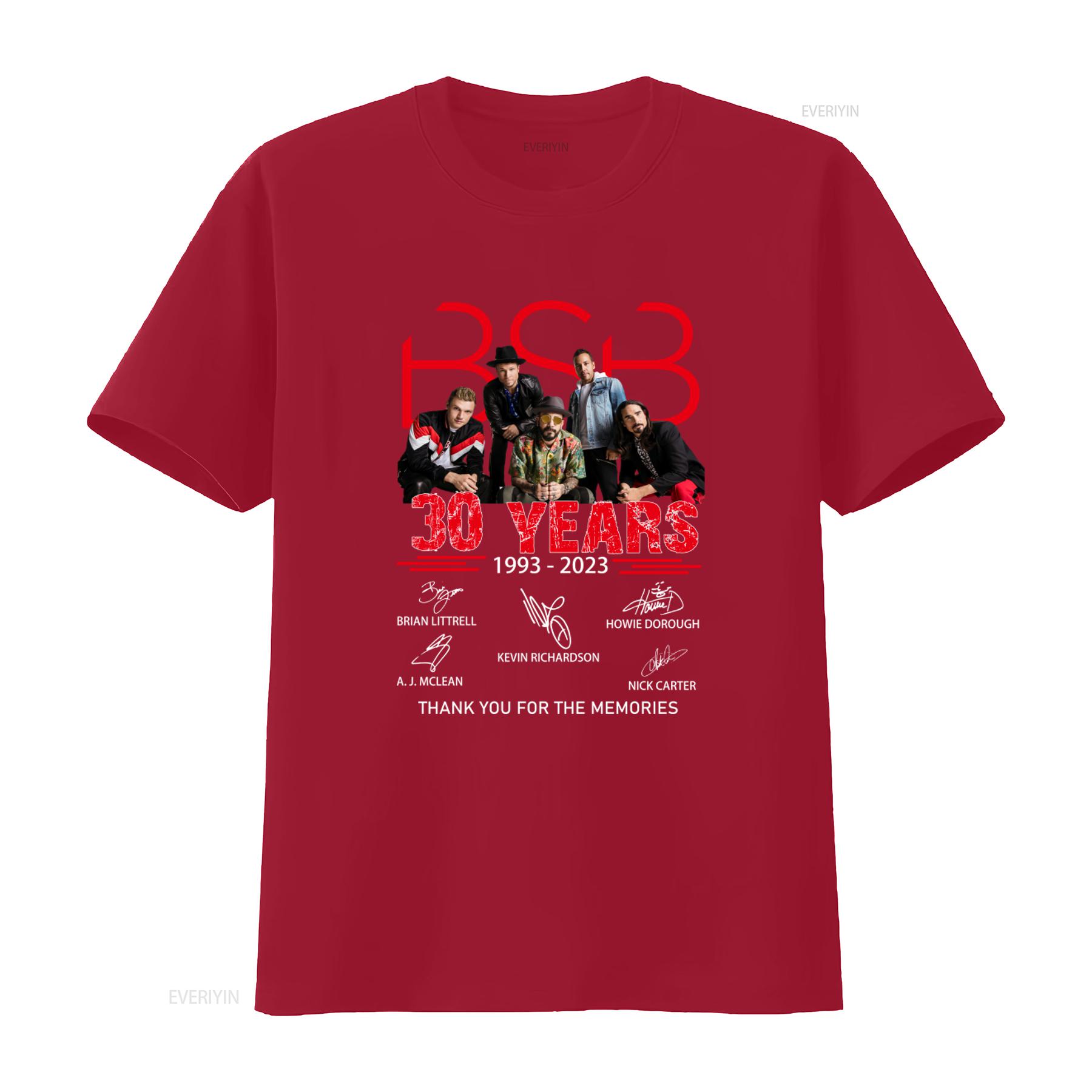 BSB Backstreet Boys Band Member 30 Years 1993 2023 Thank You For The Memories T Shirt vintage Washed Versatile homme graphic S