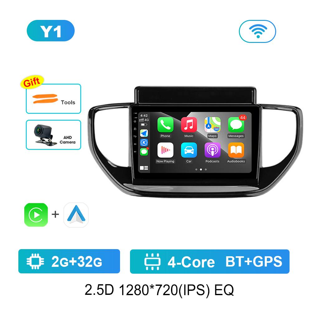 9 Inch DSP Stereo Car Radio Multimedia Player for Hyundai Solaris 2 II 2020 - 2021 GPS Navi Android OS 4G BT WiFi Auto Tools