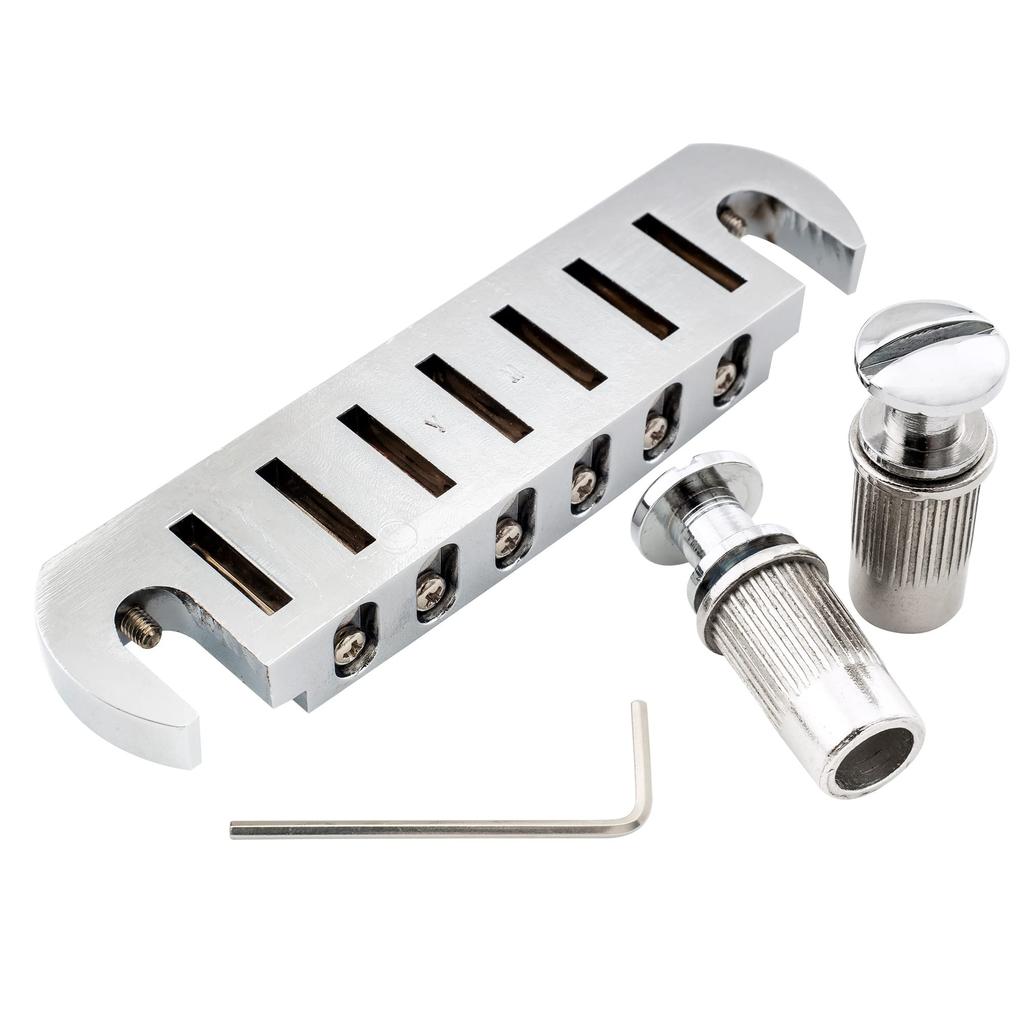 Musiclily Pro Pigtail-Style Wraparound Bridge for Les Paul/SG Guitars, Chrome, 10.5 Mm