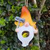 Gnome Statue Bird House Weather-proof Outdoor Garden Yard Hanging Bird House Outside Hummingbird Feeder Decoration