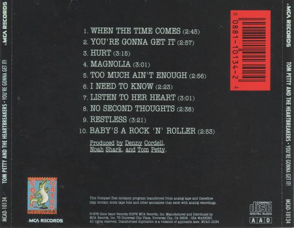 

CD TOM PETTYTHE HEARTBREAKERS Youre Gonna Get It MCAD10134 MCA 1990 US Rock Used