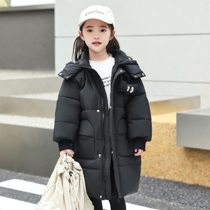 Kurtka puchowa dla dzieci, Średniej długości, Modna, Chłopięca kurtka bawełniana, Zimowy gruby ciepły płaszcz dziewczęcy