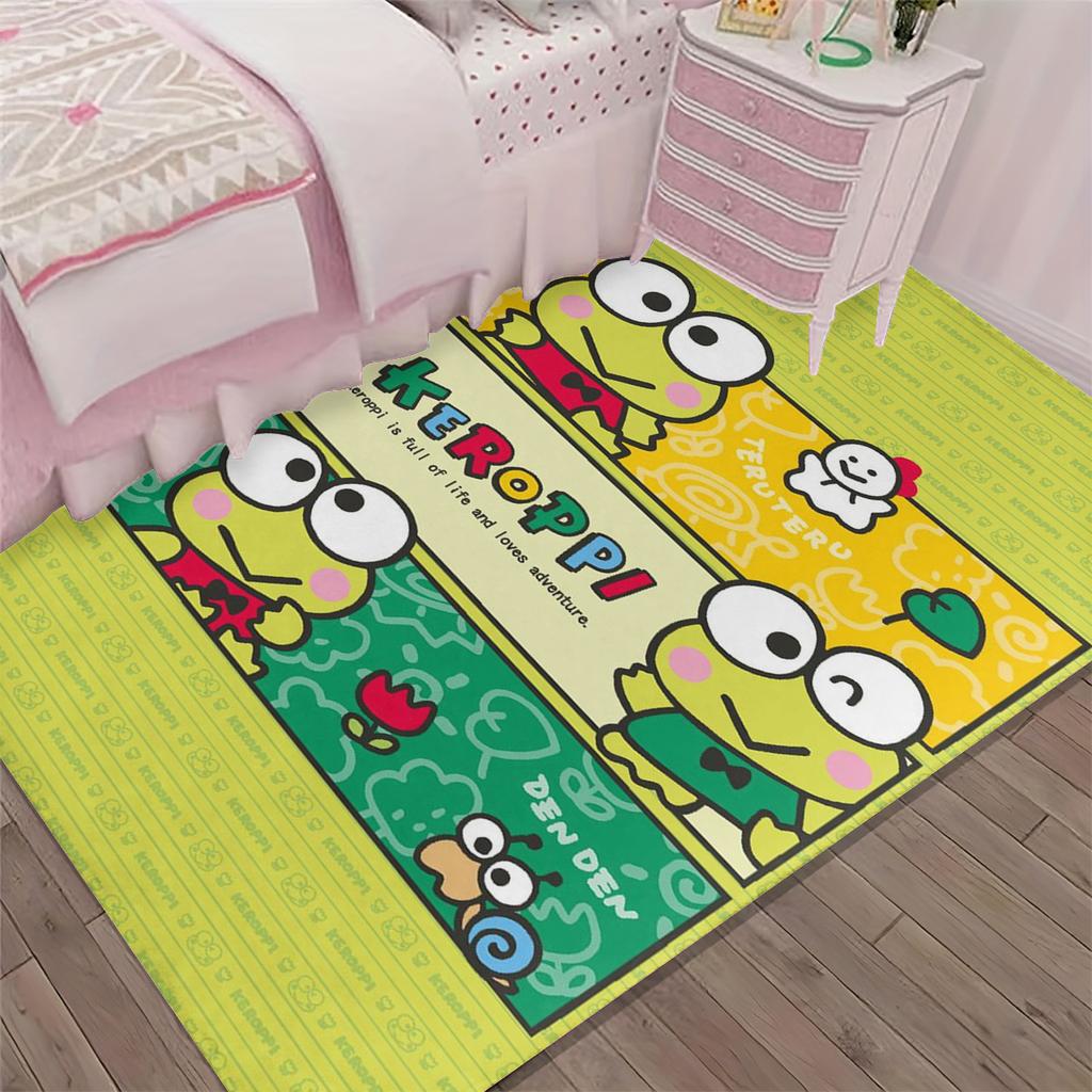 Cute Keroppi Cartoon Rug, Sanrio Character Home Decor, Soft Anti-Slip Area Carpet