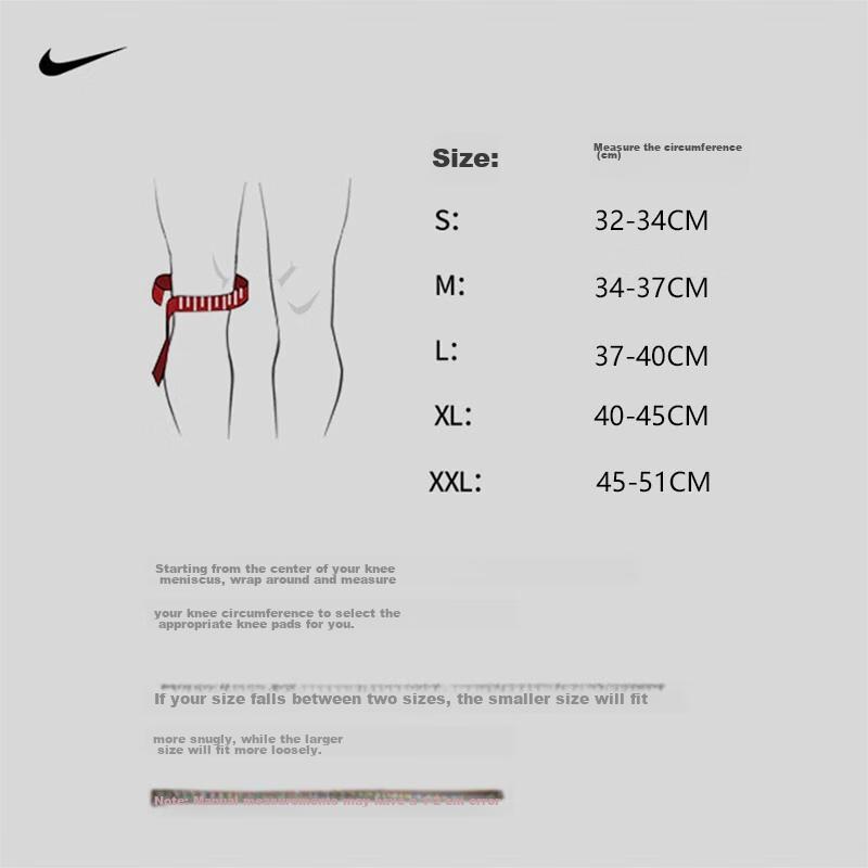 NIKE Professional Sports Knee Brace for Basketball, Badminton, Hiking, Running, Meniscus Protection N1000674010 Single Piece Size L