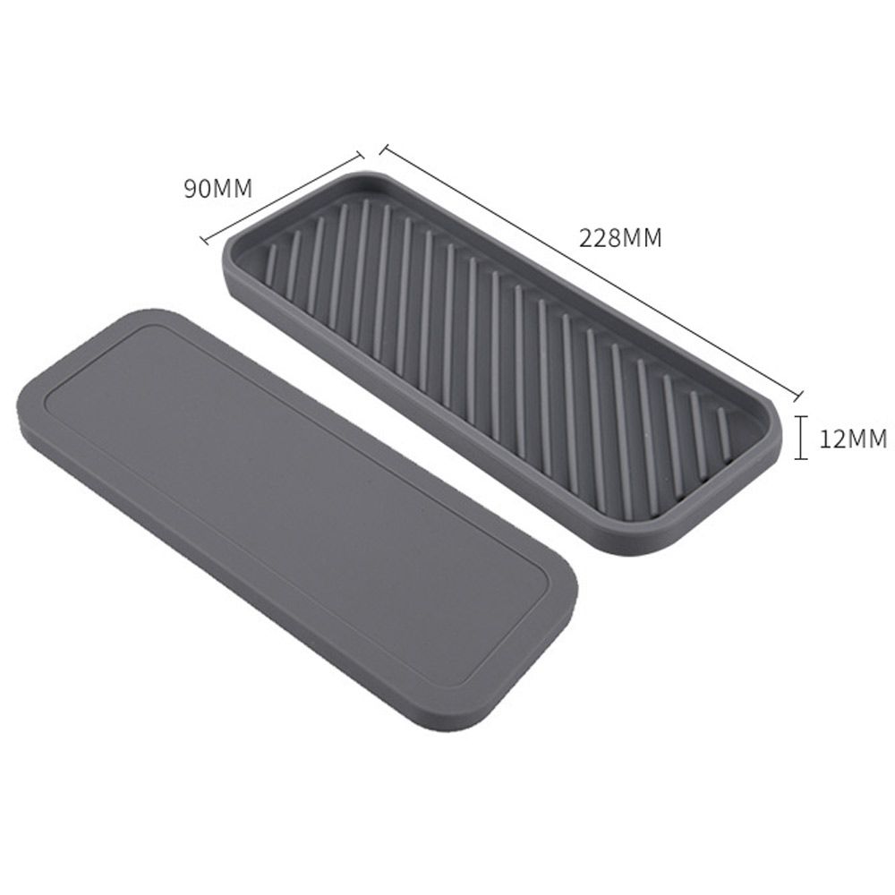 With Built-in Drain Lip Countertop Scrubber Soap Storage Holder Washstand Shelf Sink Tray Soap Dish