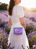 Gucci Purple Square Makeup Bag, DIY Pearl Chain Storage Bag, Fashionable Shoulder Bag