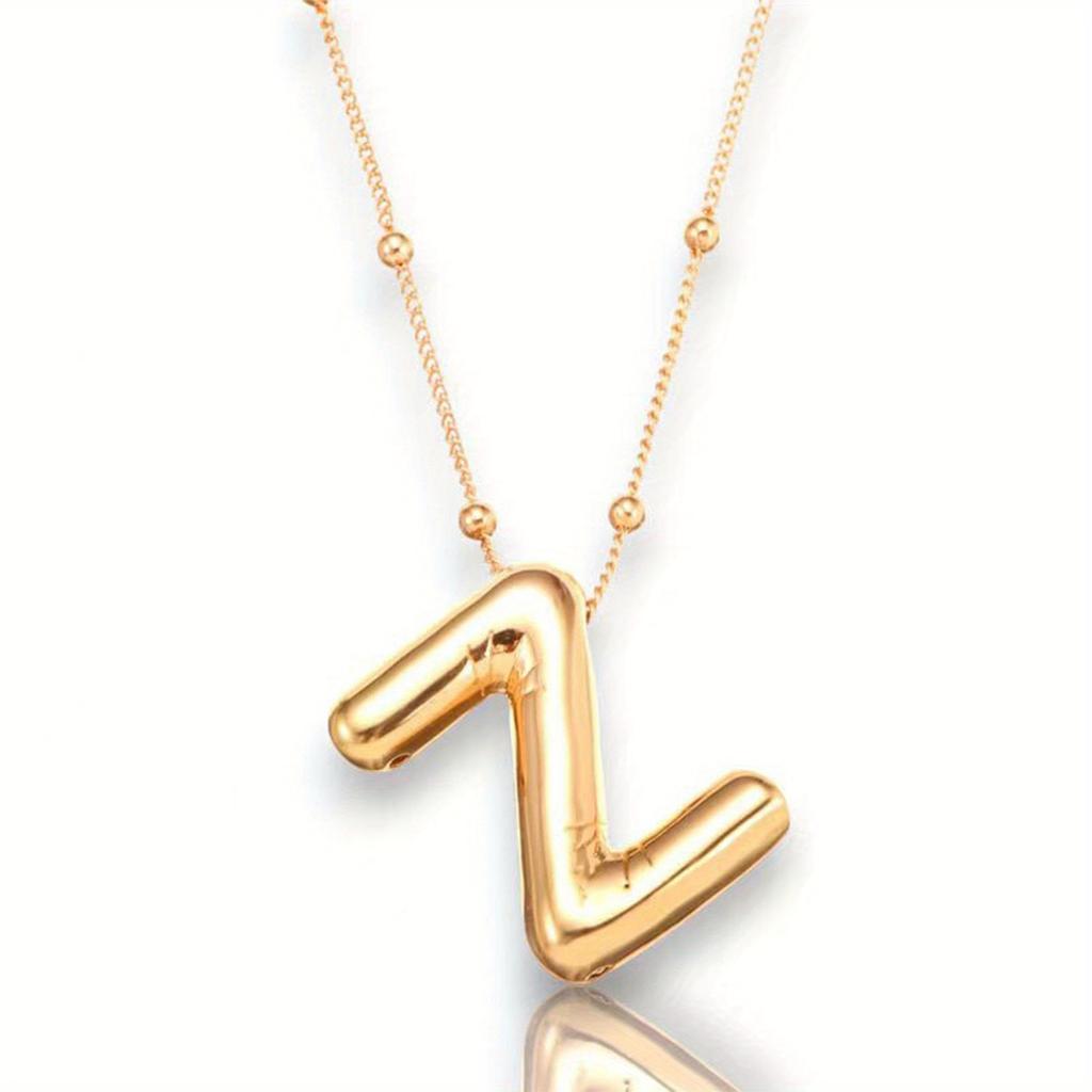 Glossy English Letter Copper Pendant Necklace Jewelry 26 Letter Special Gifts For Women