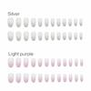 24pcs/set Reusable Flame Fake Nails Acrylic Coffin Ballerina Blue Pink Purple Silver Fire Full Cover False Nails Nail Tips Nail Art Tools