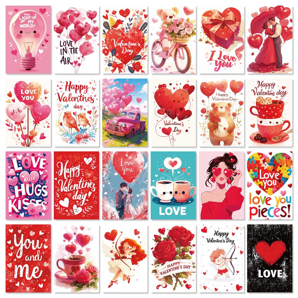 Hot Sale Valentine's Day Series Pink Love Couple Decorative Wall Card Holiday Exquisite Greeting Card