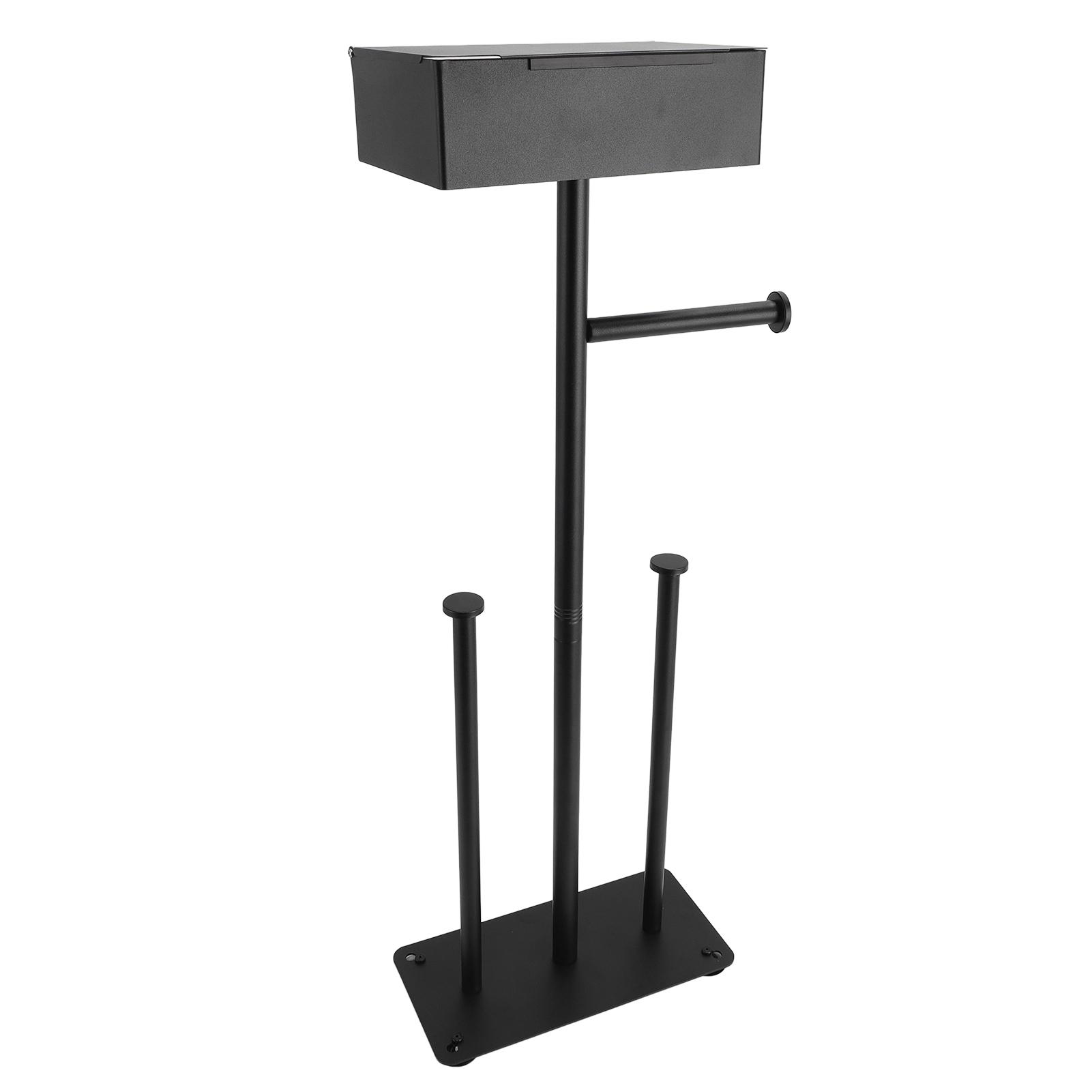 

Freestanding Toilet Paper Holder Stand Stainless Steel Anti Slip Suction Cups Standing Toilet Roll Holder Black
