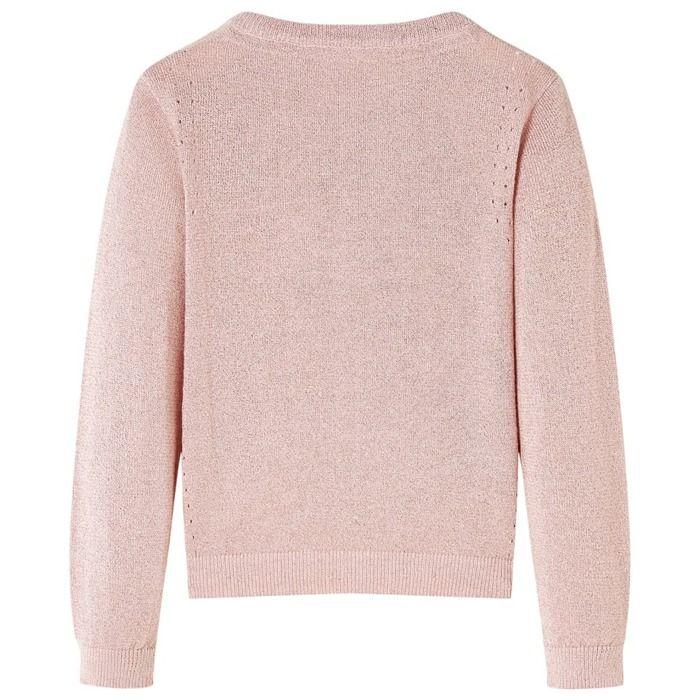 Cardigan enfant - vidaXL - Col V - 100% coton - Manches longues - Rose