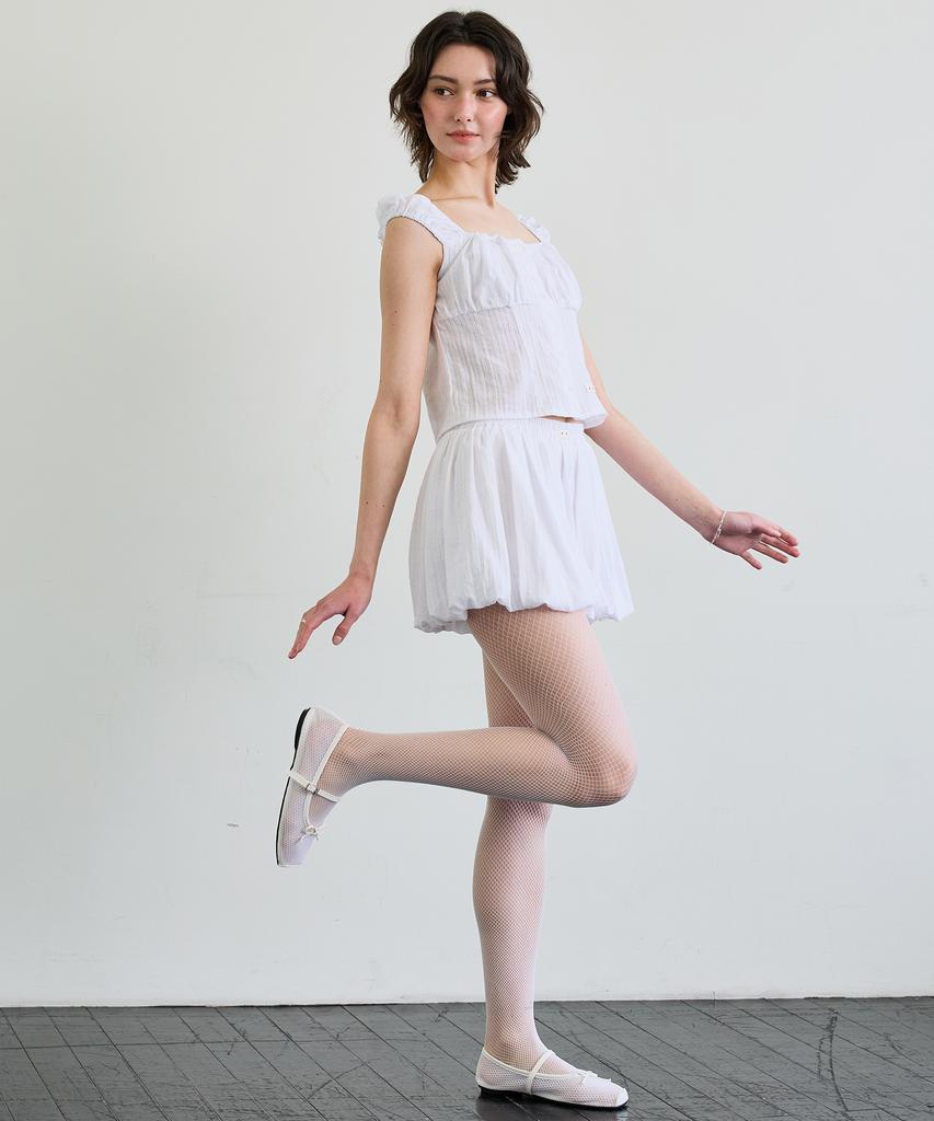 Alikim Cuddly Balloon Skirt Pants / White