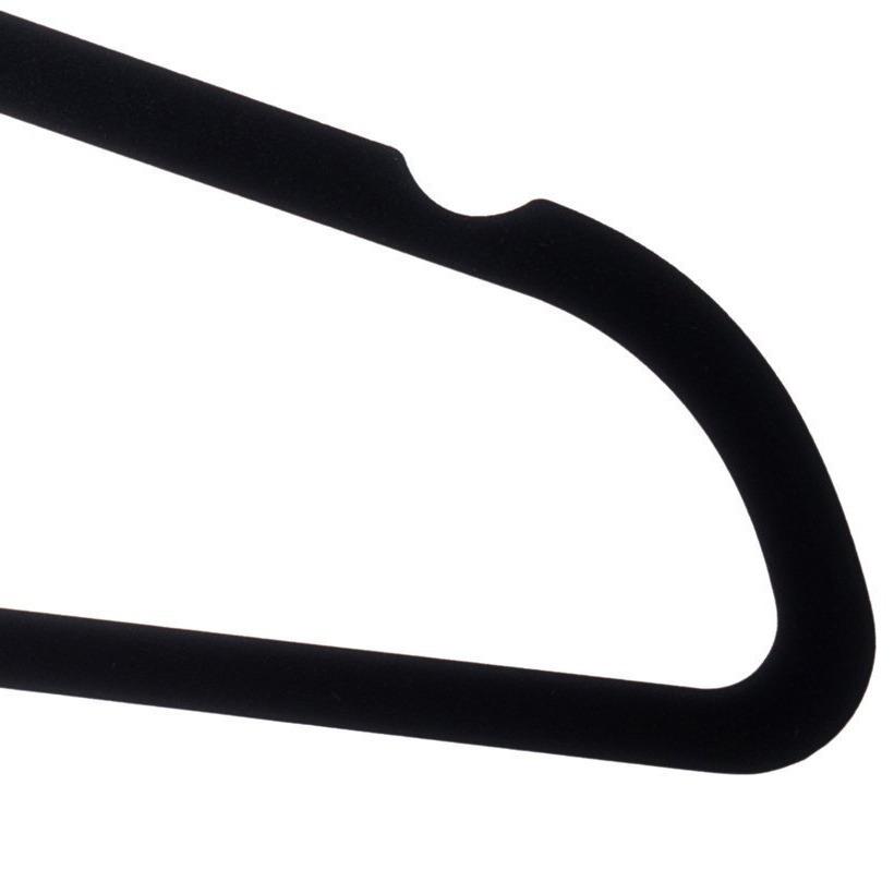 Flocked Non-Slip Plastic Clothes Hanger Space-Saving Anti-Wrinkle Design