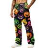 Men's Loose Wide Leg Jogger Pants with Pockets, Hunting Casual Pants Halloween Print
