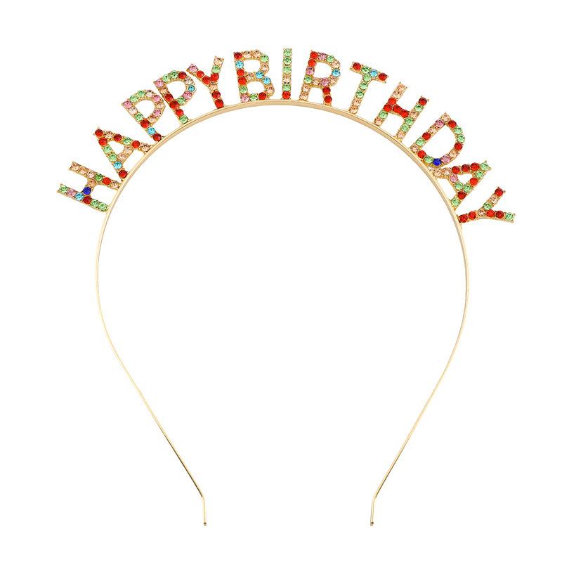 Birthday Party Headwear Headband Female Letters Happy Birthday Happy Birthday Headband Women's Headband
