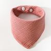 Solid Color Four-Layer Gauze Baby Bib Triangle Scarf with Snap Closure