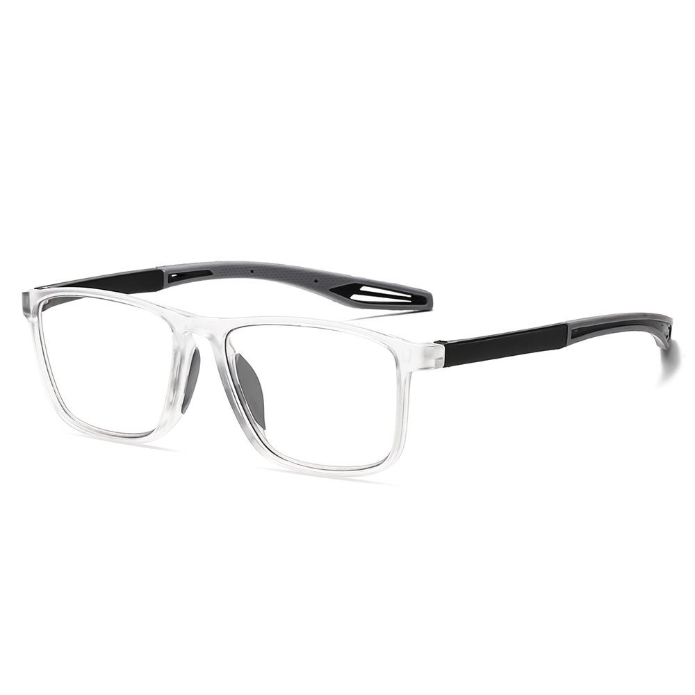 Color-Changing Anti-Slip Sports Reading Glasses with Single Vision Flat Lens, Fashionable Square Frames, TikTok Style.