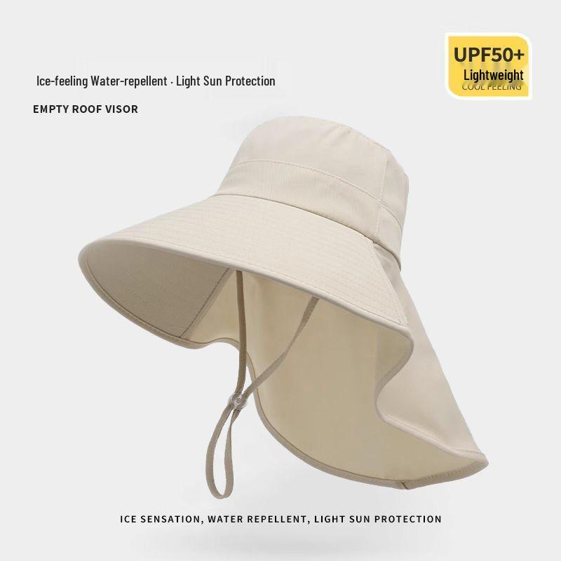 Versatile UV Protection Open-Top Shawl Sun Hat - Breathable & Fashionable with Neck Coverage