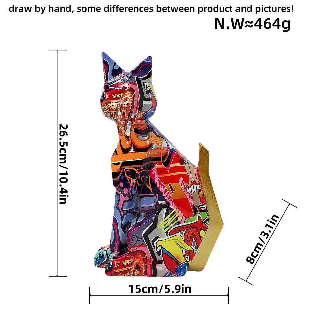 European Creative Geometric Cat Animal Ornaments Home Wine Cabinet Office Desktop Decoration Decoration Handicraft Gift