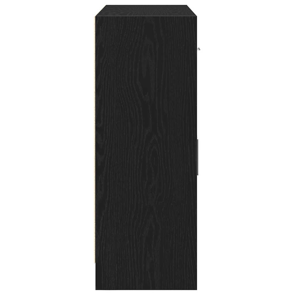 Sideboard in Black Oak Finish 91 x 28 x 75 cm Engineered Wood